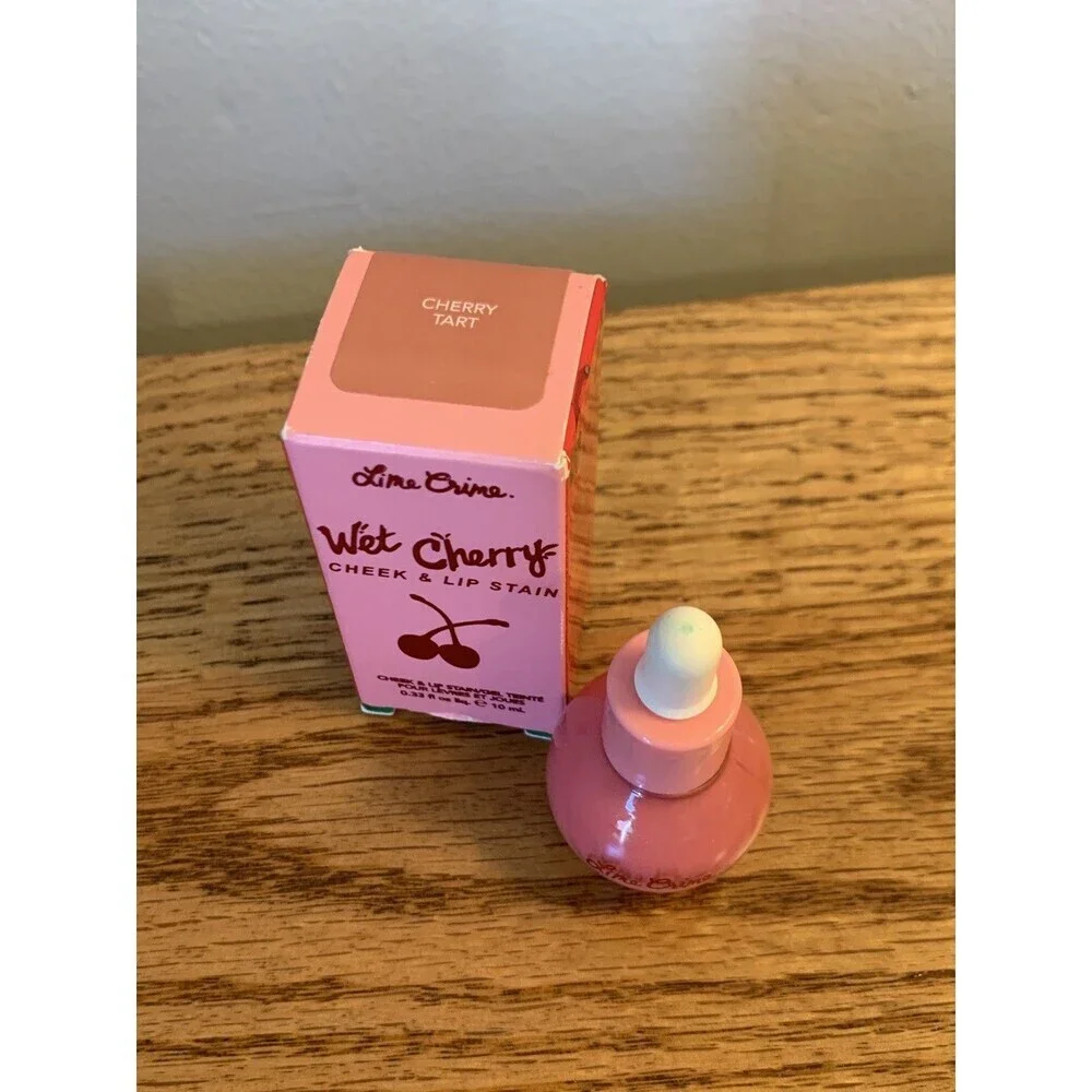(2) Lime Crime Wet Cherry Cheek Lip Stain CHERRY TART CHERRY PUDDING New/NIB SET